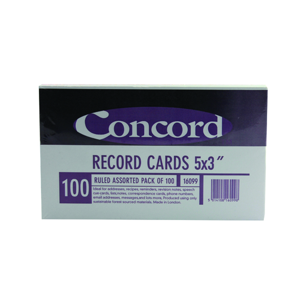 CONCORD RECD CRD 5X3 AST P PK100