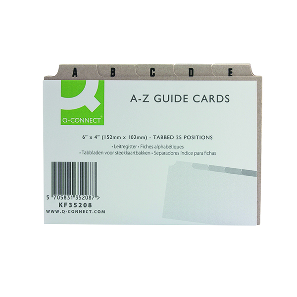 Q-CONNECT GD CARD 152X102MM A-Z PK25