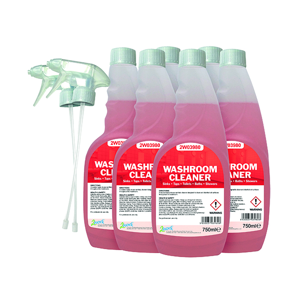 2WORK WASHROOM CLEANER 750ML PK6