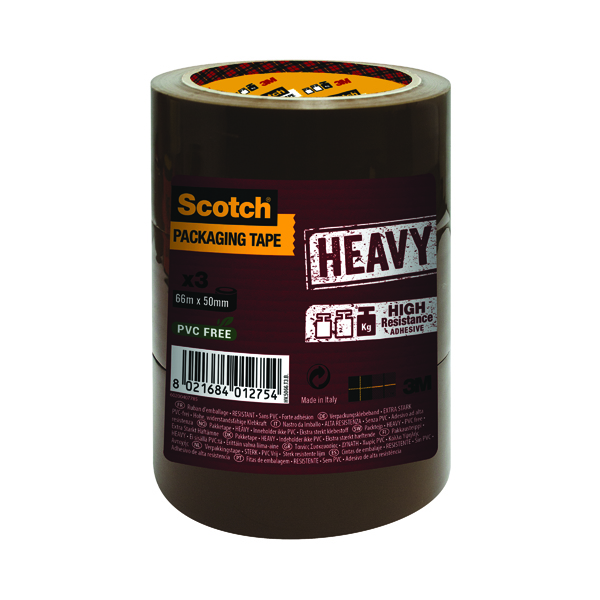 SCOTCH HD PACKING TAPE 50X66 BRN P3