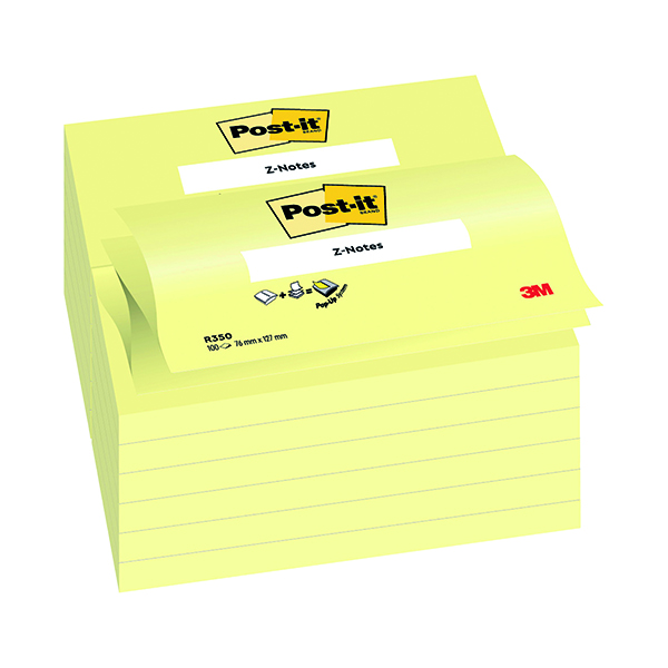 Postit Znotes 76X127Mm Yellow Pk12