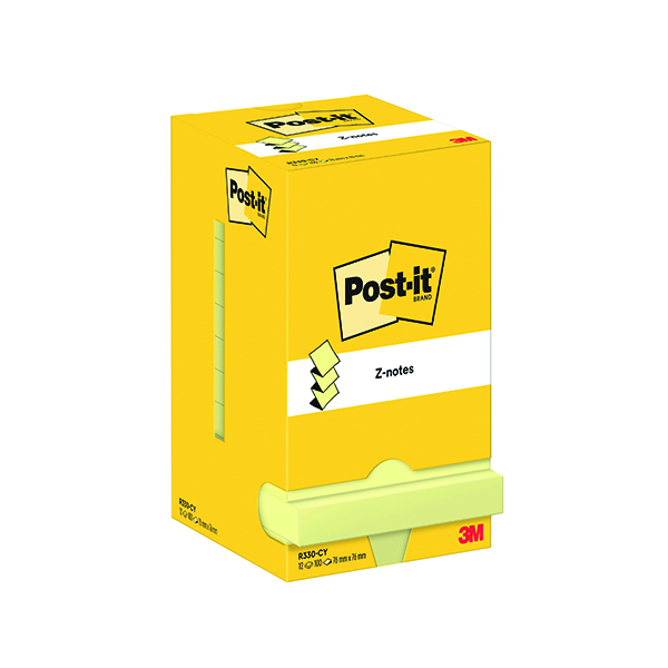 POST-IT Z-NOTE 76X76 100S C/YLW PK12