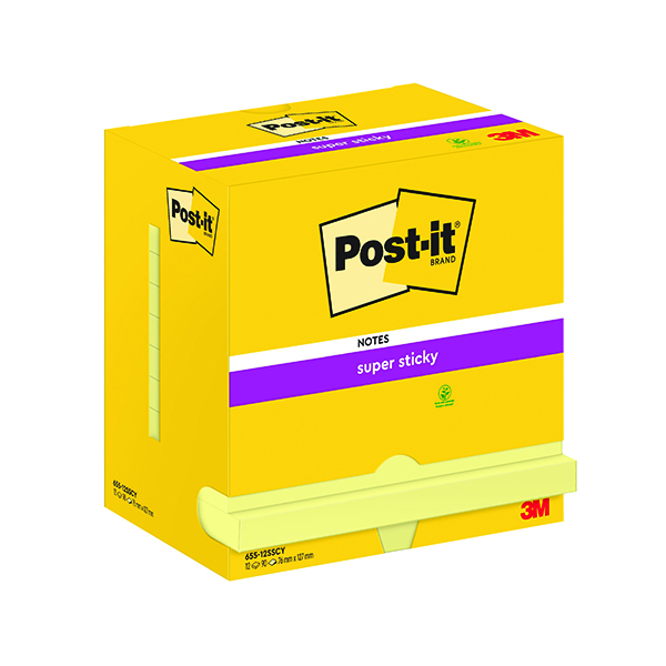 POST-IT S/STIK 76X127 90S C/YLW PK12