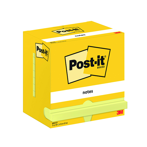 POST-IT NOTES 76X127 100S C/YLW PK12