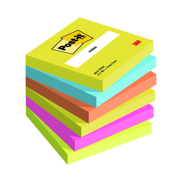 POST-IT COL 76X76MM 100SH AST PK6