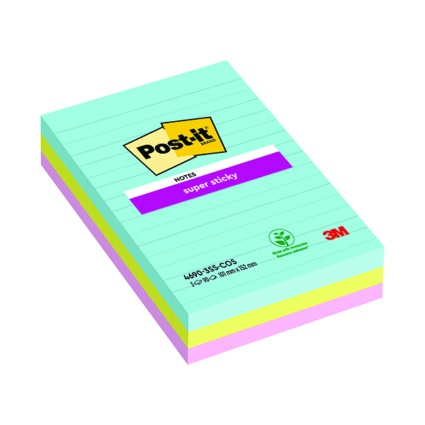 POST-IT S/S NOTES 101X152 COSMIC PK3