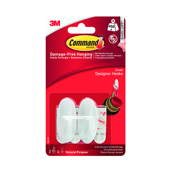 3M COMMAND SMALL OVAL HOOKS/STRIPS