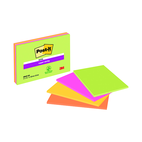 POST-IT MEETNG NTES AST 8X6 45SH PK4