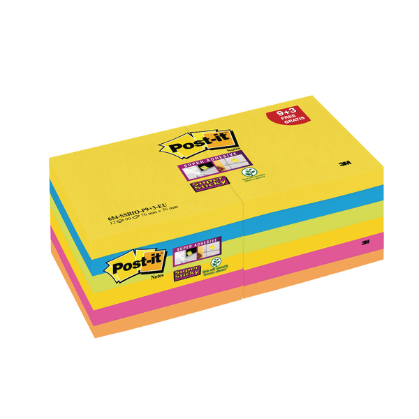 POSTIT Z NOTES RIO 90 SHEETS PK12