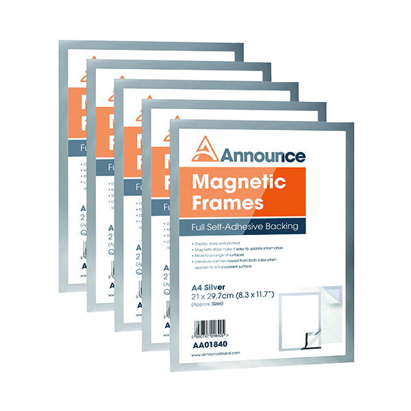 ANNOUNCE MAGNETIC FRAMES A4 SILV P5
