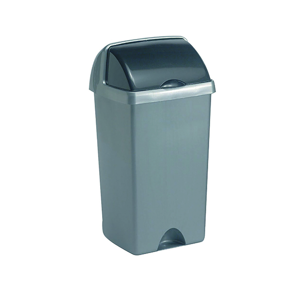 ADDIS ROLL TOP BIN 50L METALLIC