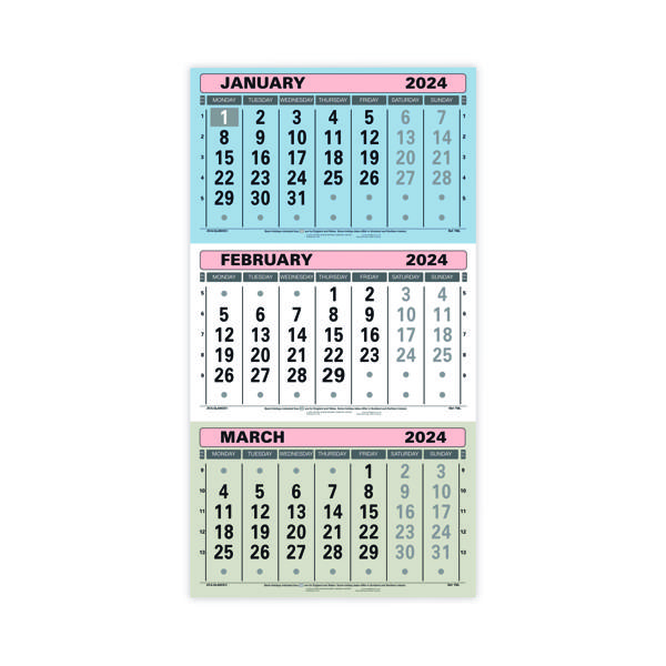 AT-A-GLANCE 3 MONTHLY CALENDAR 2024