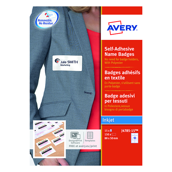 AVERY S/A NAME BADGES 80X50MM PK150