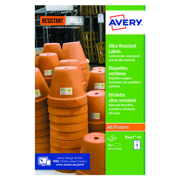 AVERY UL RES LABELS 74X105MM PK160