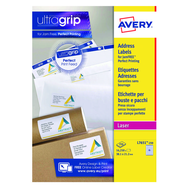 AVERY LASER MINI ADDRESS LABELS 65TV