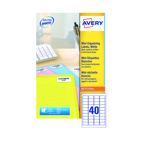 AVERY MINI LASER LABELS WHT PK1000