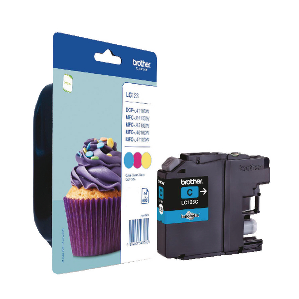 BROTHER LC123 INK CARTRIDGE PK3 CMY