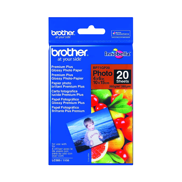 BROTHER GLOSS PHOTO PAPER 4 X 6 PK20