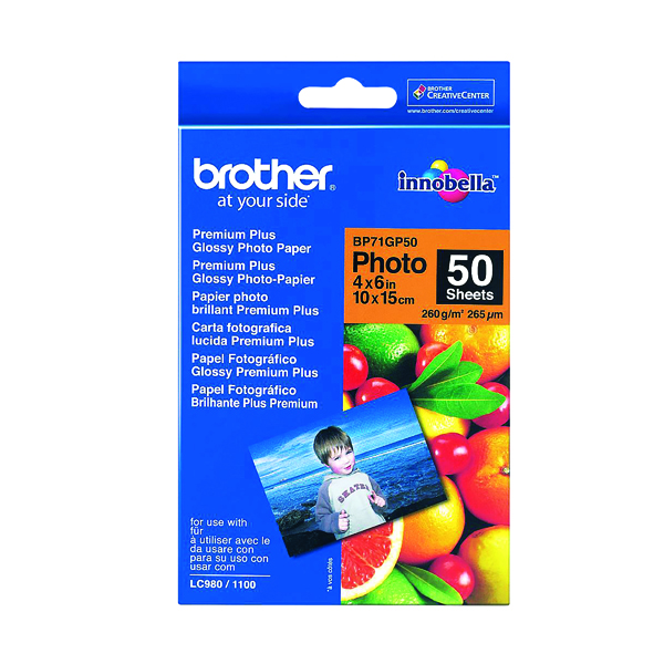 BROTHER BP71 GLOSS PHOTO PAPER 6X4