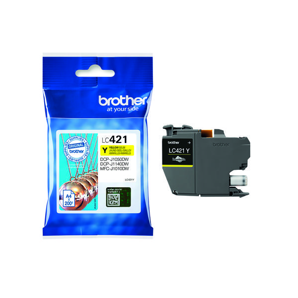 BROTHER LC421Y INK CARTRIDGE YELLOW