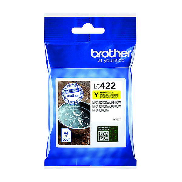 BROTHER LC422Y INK CARTRIDGE YELLOW