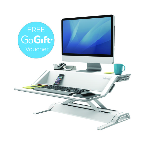 FELLOWES LOTUS SIT/STAND WSTN WH