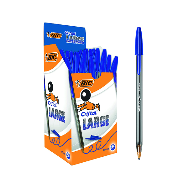 BIC CRISTAL LARGE 1.6MM BLUE PK50