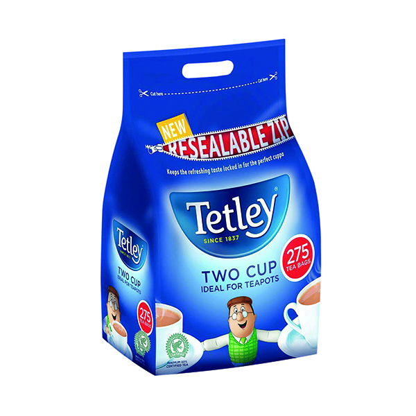 TETLEY TWO CUP TEA BAGS PK275