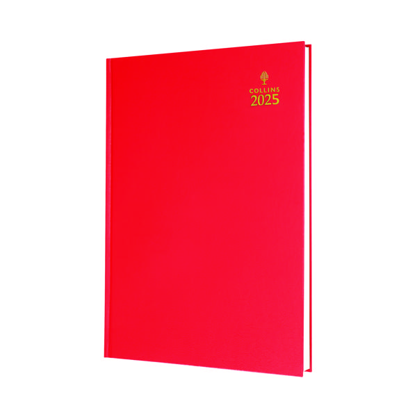 COLLINS A5 DESK DIARY DPP RED 2025