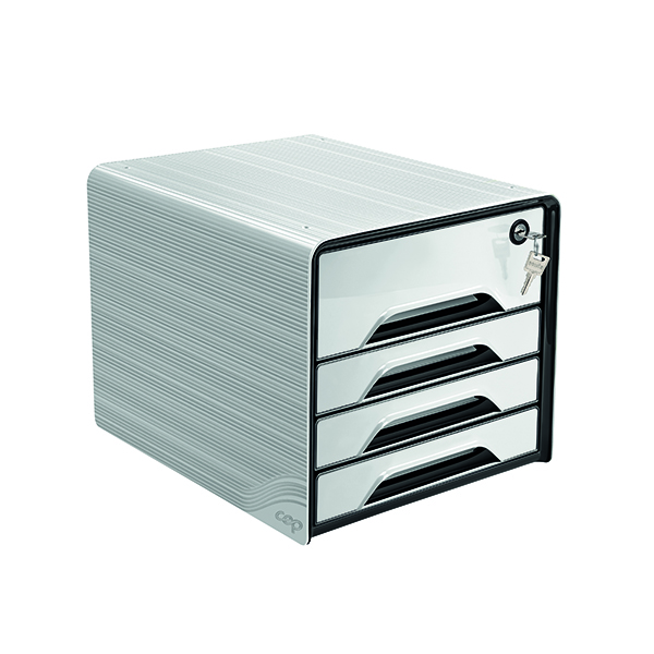 SMOOVE SECURE 4DRAWER MOD W/LOCK WHT