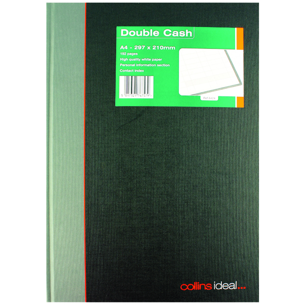 COLLINS IDEAL BOOK A4 DBL CASH 6424