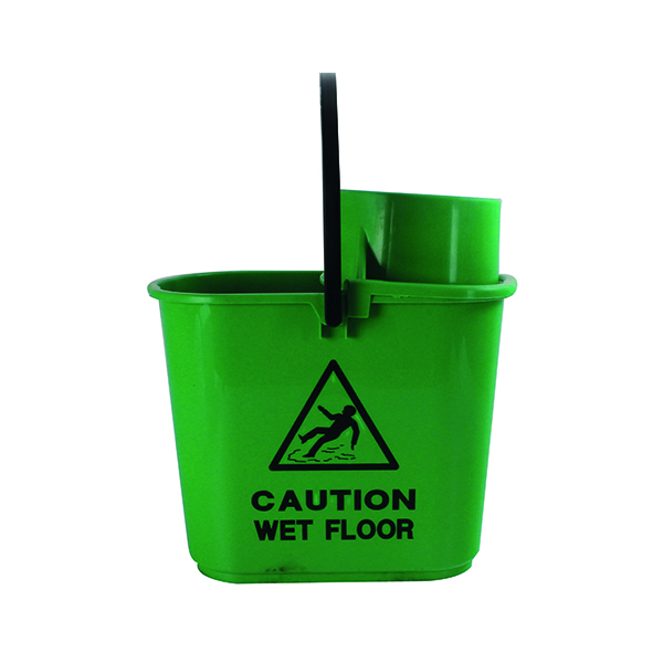 2WORK MOP BUCKET/WRINGER 15L GRN