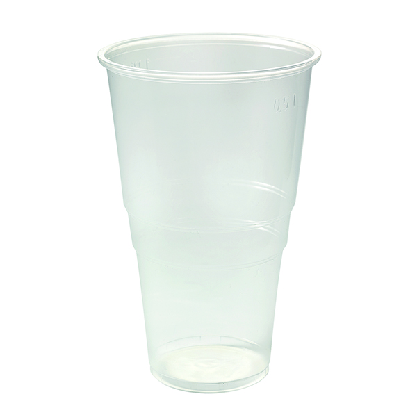 PLASTIC PINT GLASS CLEAR PK50