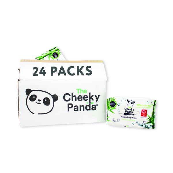 CHEEKY PANDA BABY WIPES X64 PK24