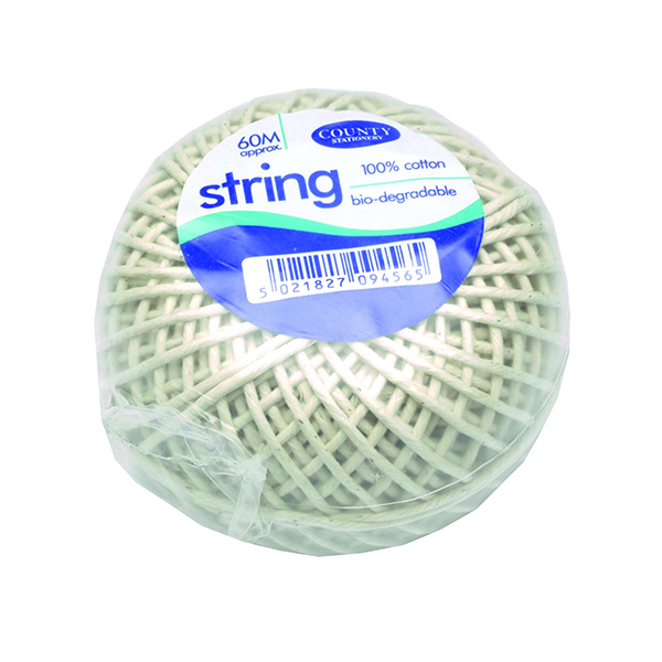 County String Ball Med Cttn 60m Pk12
