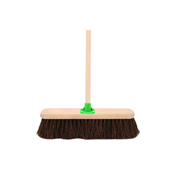 BASSINE STIFF BROOM WITH HANDLE 18IN