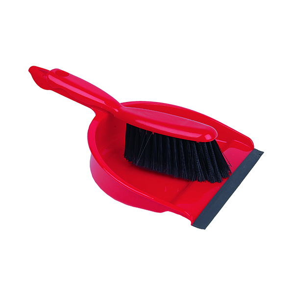 DUSTPAN AND BRUSH SET RED