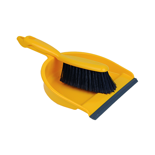 DUSTPAN AND BRUSH SET YELLOW