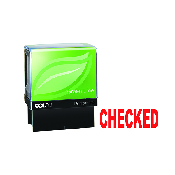 COLOP GREEN LINE WORD STAMP CHECKED
