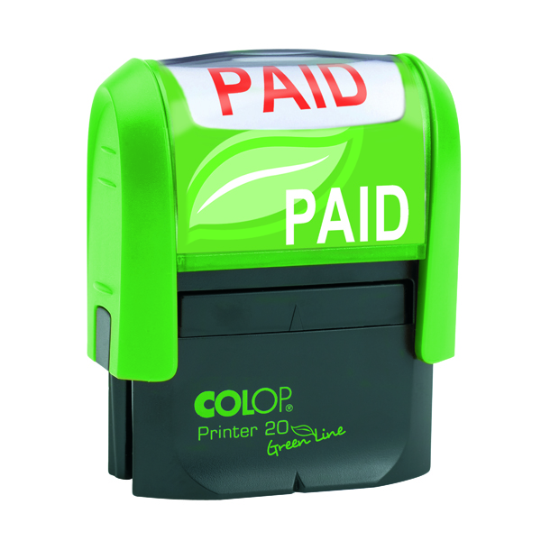 COLOP WORD STAMP GREEN LINE PAID
