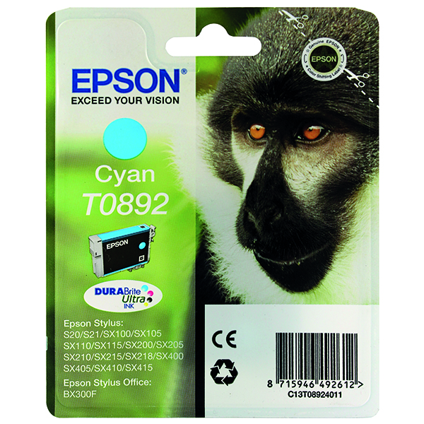 EPSON T0892 INK CART DURABRITE CYAN