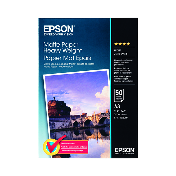 EPSON A3 167GSM MATTE HVYWGHT 50SHTS