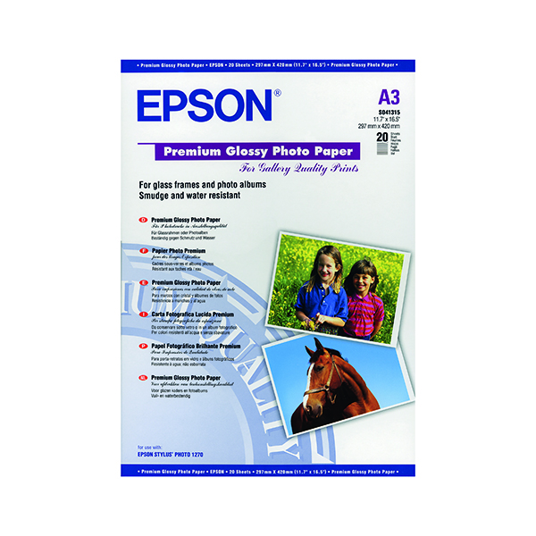 EPSON A3 PHOT PPR GLSSY 225GSM 20SHT