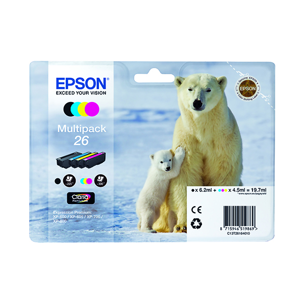 EPSON 26 INK CART CLARIA MLTIPK CMYK