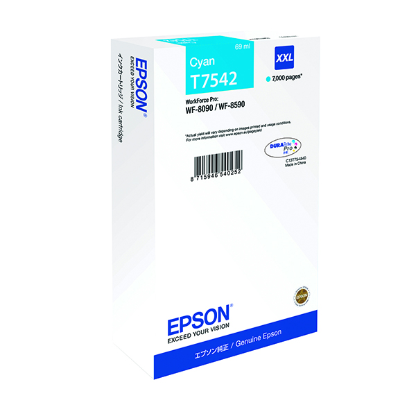 EPSON T7542XXL INK CART XHY CYAN