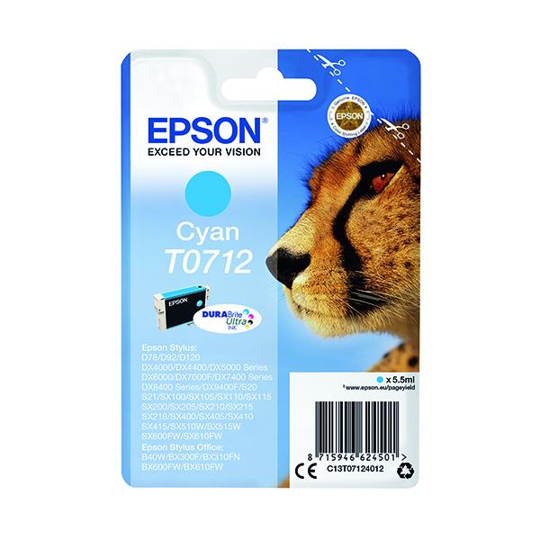 EPSON T0712 INK CART DURABRITE CYAN