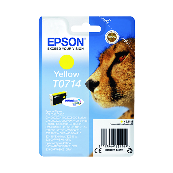 EPSON T0714 INK CART DURABRITE YLW