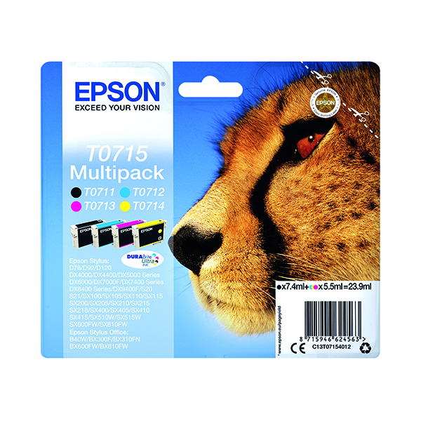 EPSON T0715 INK DURABRITE MLTPK CMYK