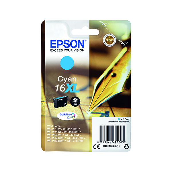 EPSON 16XL INK CARTRIDGE HY CYAN