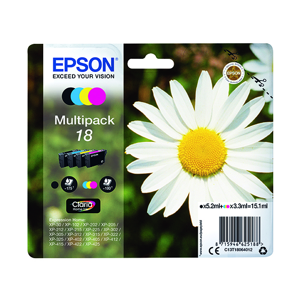 EPSON 18 INK CART CLARIA MLTIPK CMYK